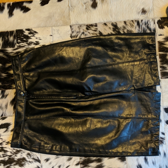Authentic leather vintage pencil skirt - Picture 5 of 7